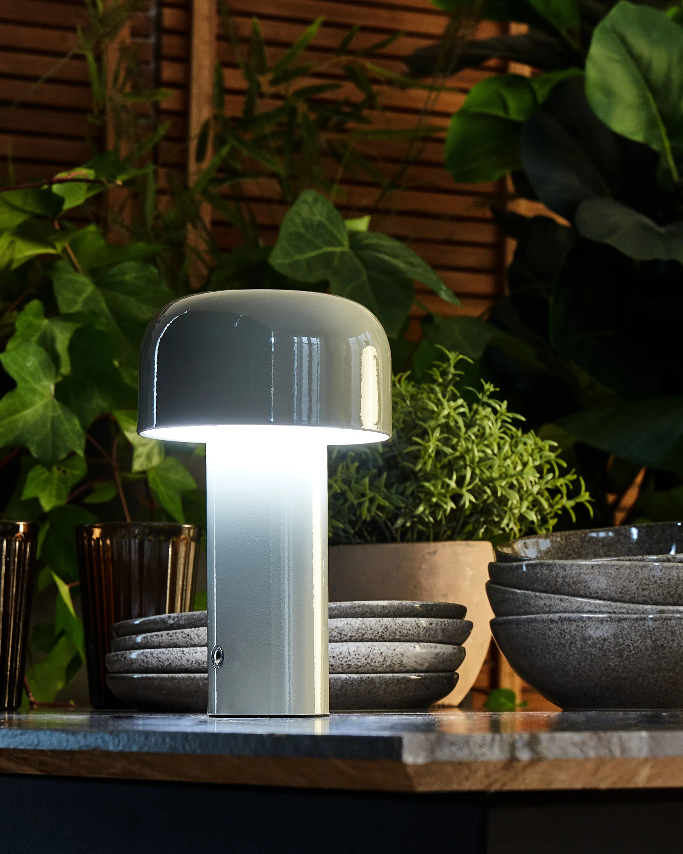 LED draadloze tafellamp BESOS met dimmer Metaal Grijs