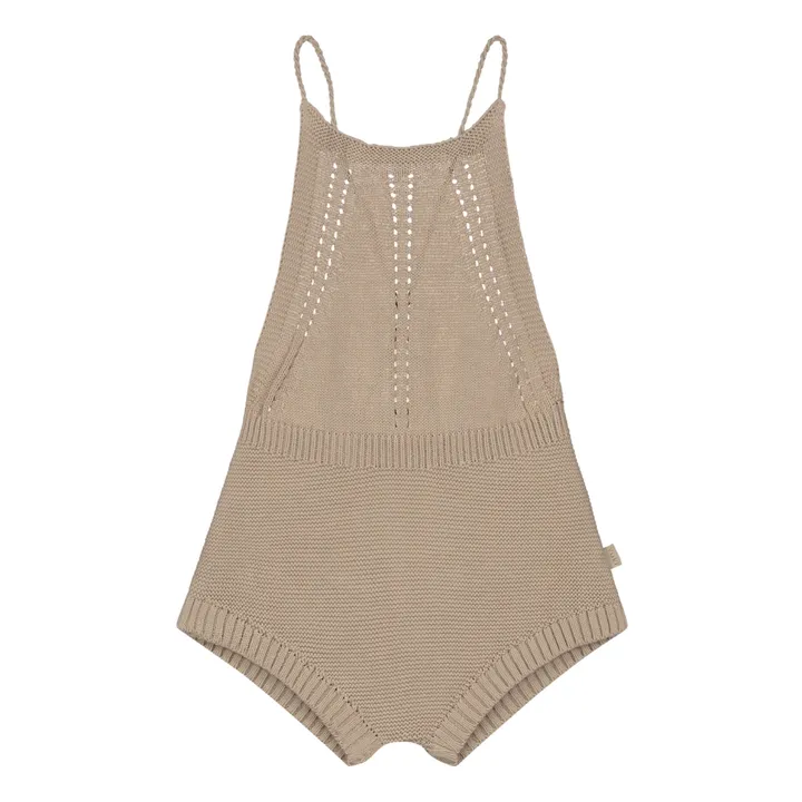 Yuki Combishort Maille Ajourée Coton Bio | Beige
