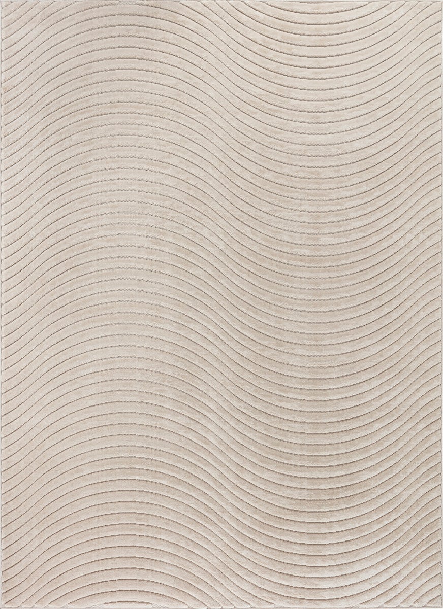 Modern Scandinavisch vloerkleed voor binnen/buiten, beige, 200x275 cm, AYUMI