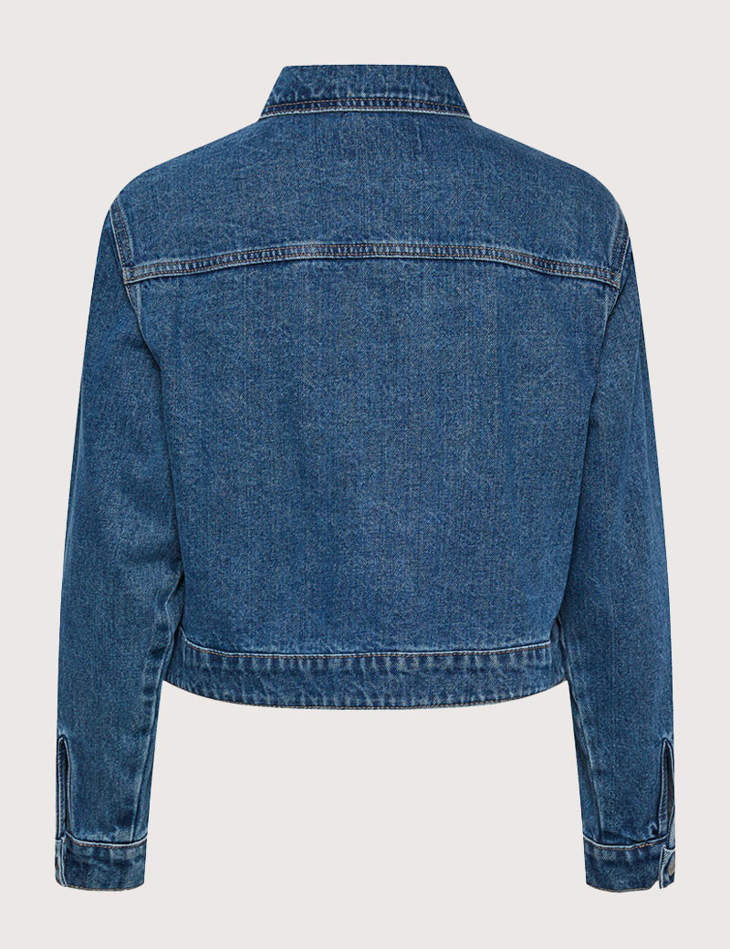 PIECES VESTE COURTE DENIM TESSIE BLEU FEMME