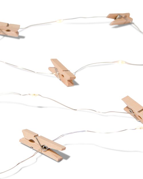 guirlande lumineuse 3.25m avec 20 lumières et 19 clips en bois