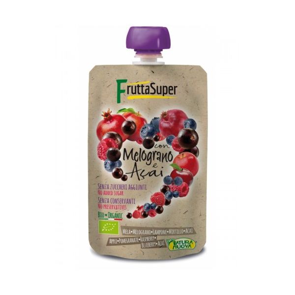 FruttaSuper Puré de Fruta Bio Maçã/Frutos Vermelhos/Açaí 120g