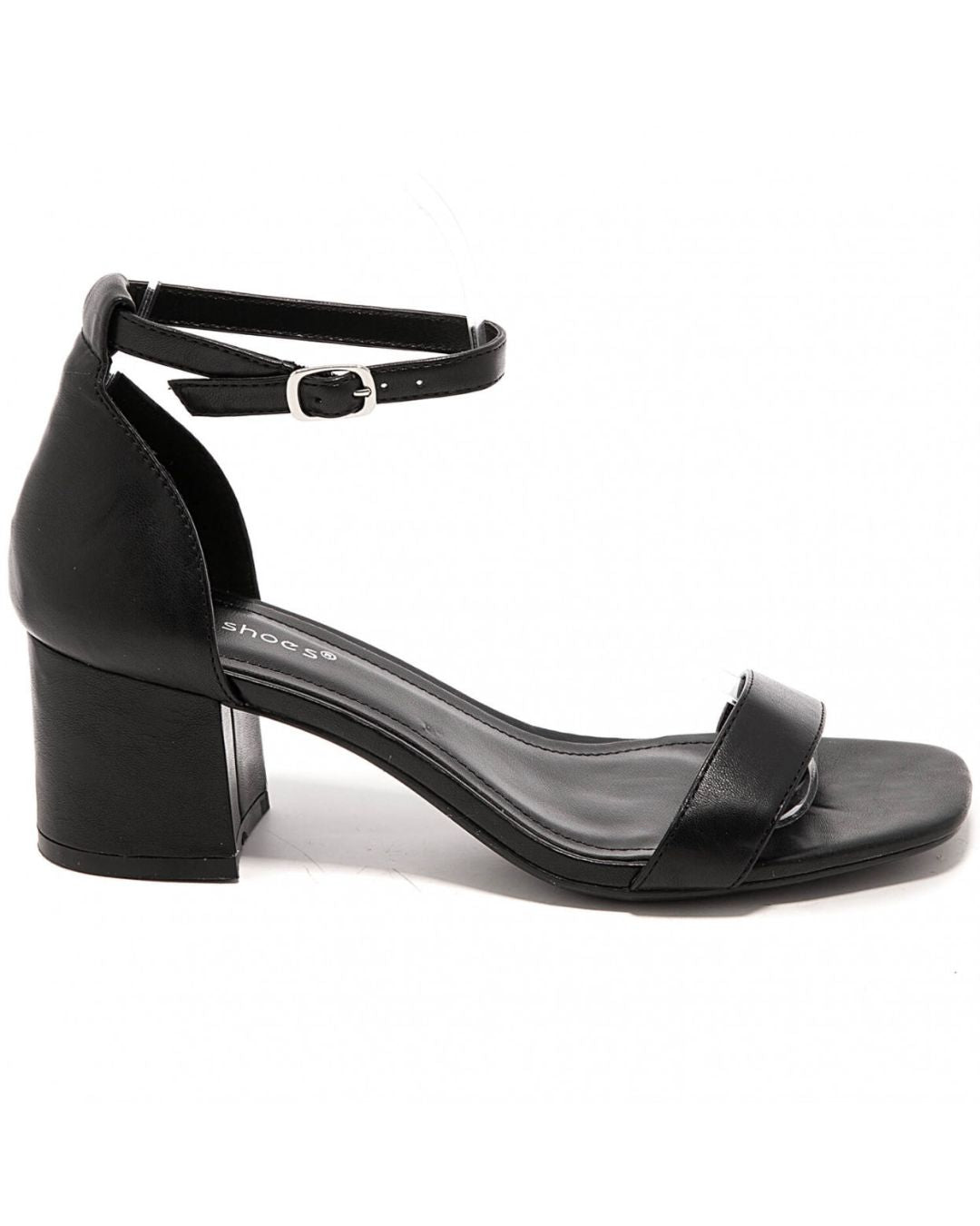 Sandale femme talon carré noir - Judith