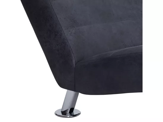 Prolenta Premium - Chaise longue avec oreiller Gris Similicuir daim