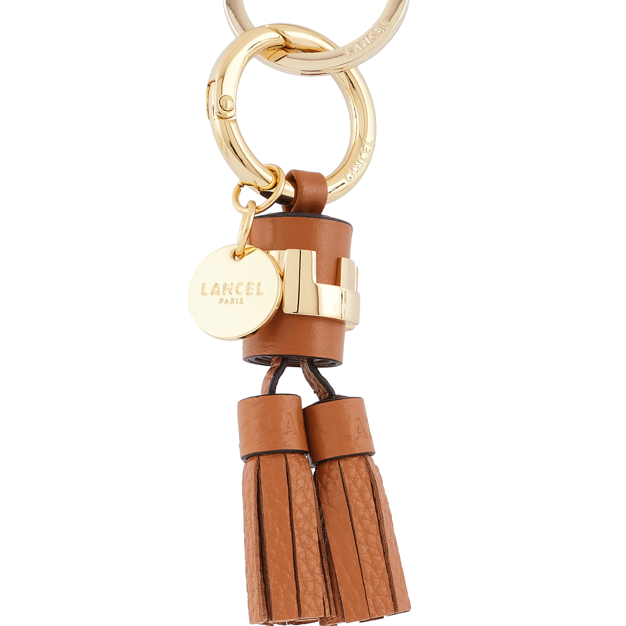 Porte-clés pompon duo Pompon Neo Carré L-Camel