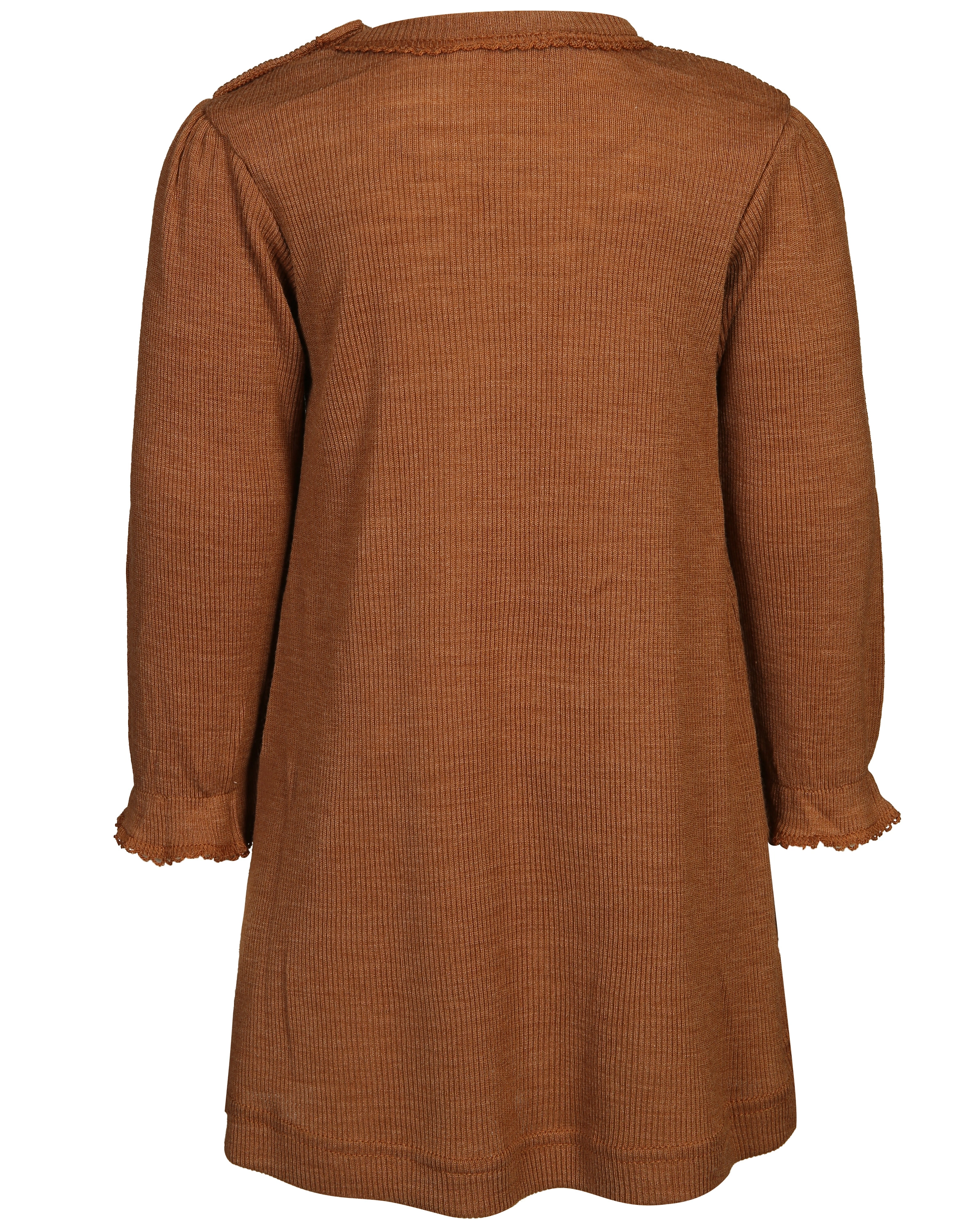 Langarm-Kleid 621 - WOOL mit Seide in dark copper
