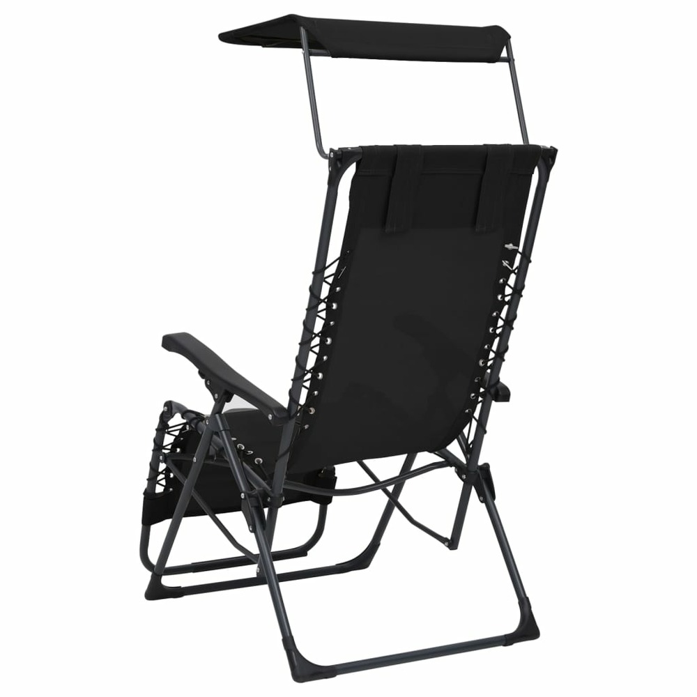 Chaise pliable de terrasse textilène noir