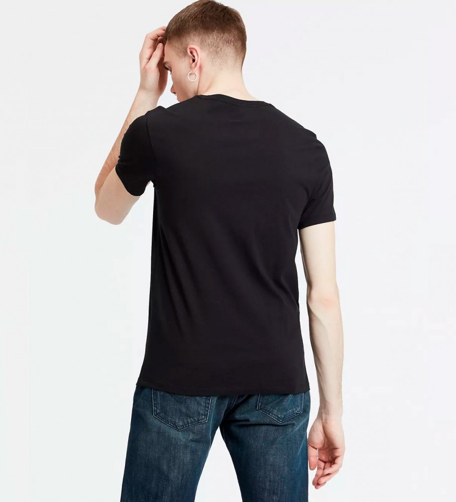 Conjunto de três camisetas pretas de gola redonda da Levi's