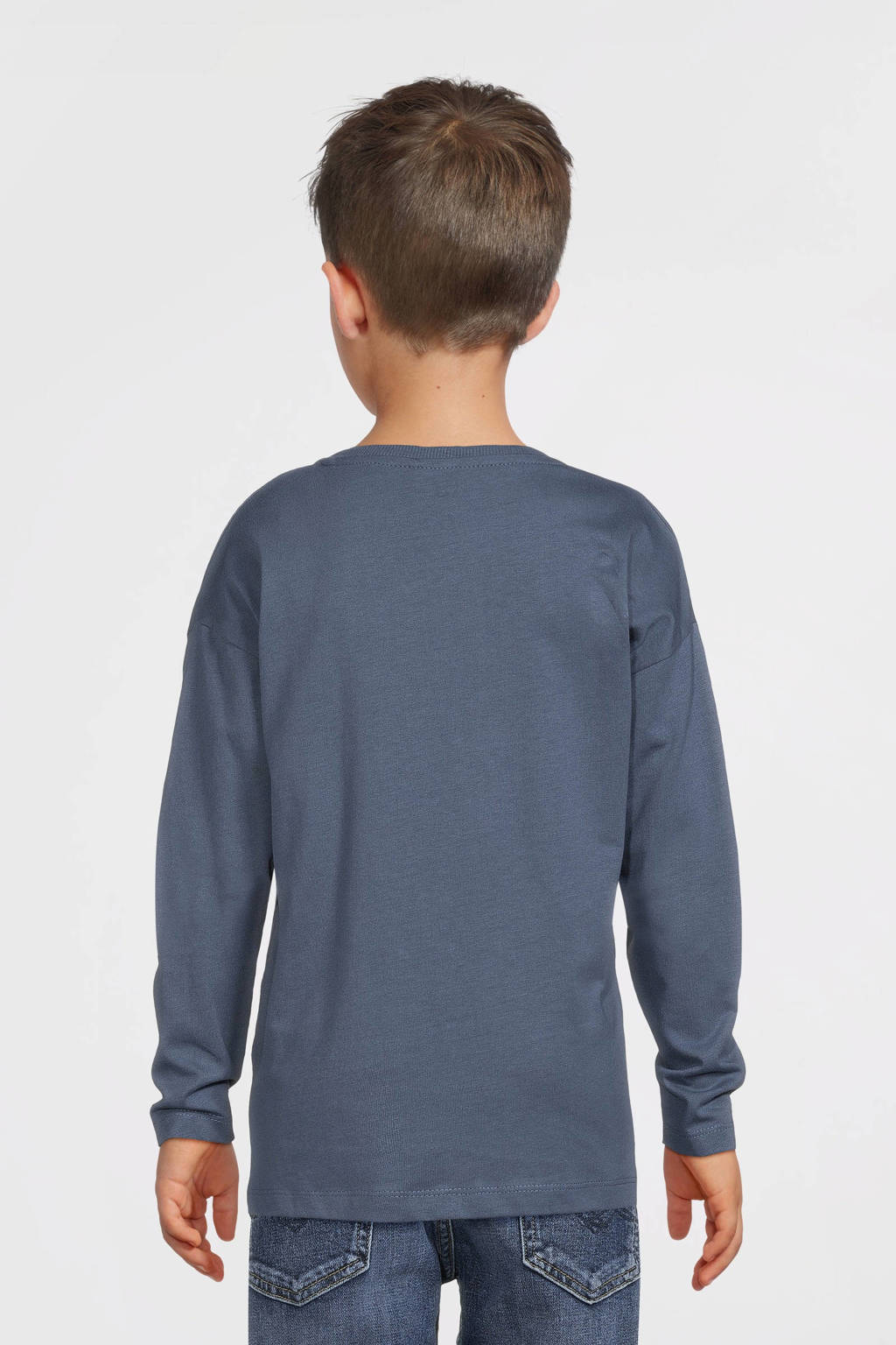 NAME IT longsleeve NKMVICTOR met printopdruk middenblauw