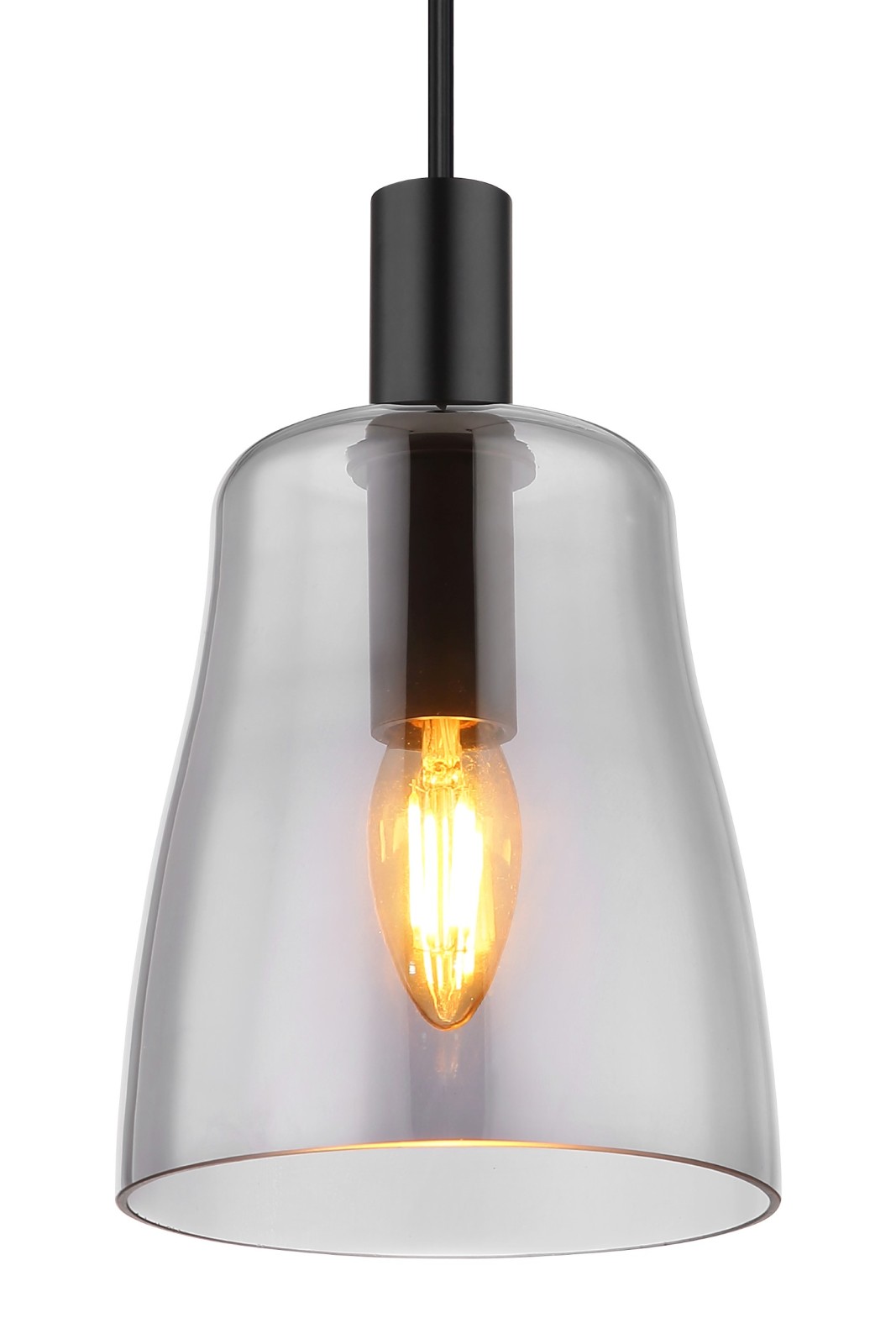 Pendelleuchte - schwarz matt - höhenverstellbar - 14,5 cm