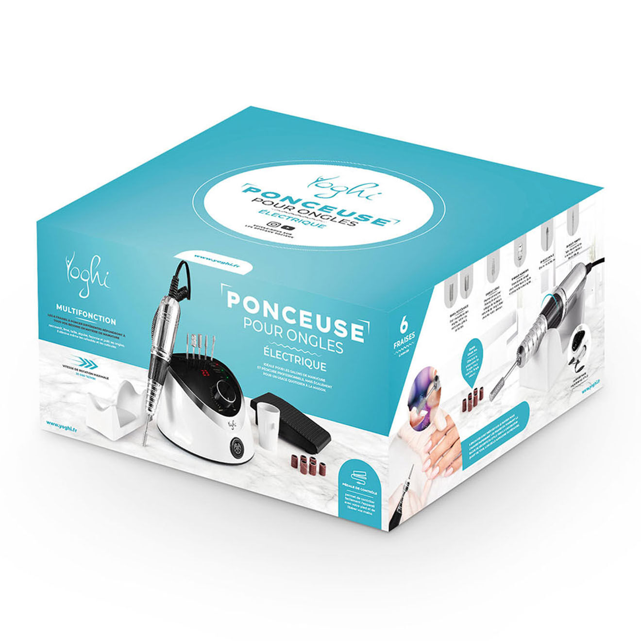 Yoghi Ponceuse pour ongles électrique blanche - 58x39x10.5 cm