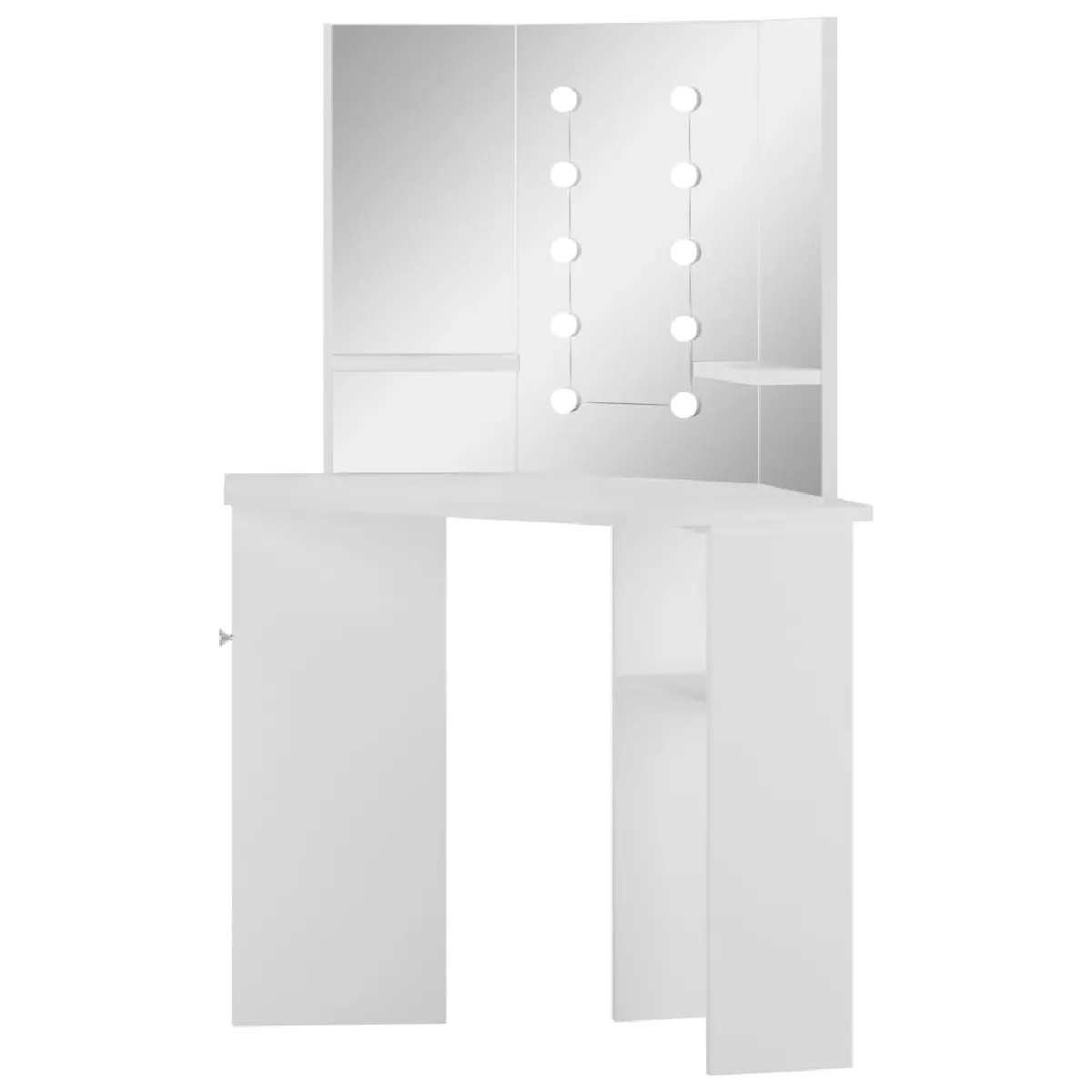Coiffeuse d'angle Helloshop26 avec LED - Blanc clair