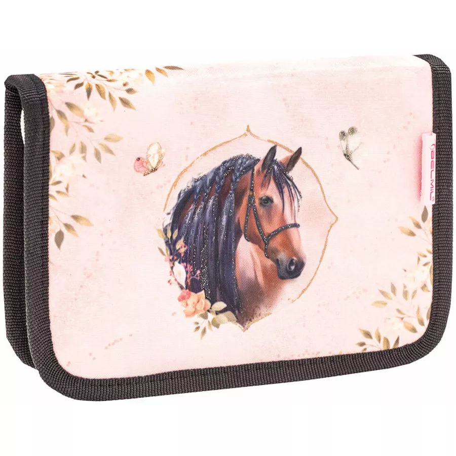 Belmil Schulranzen Classy Schulranzen Set 5-teilig mit Brustgurt Horse Chestnut