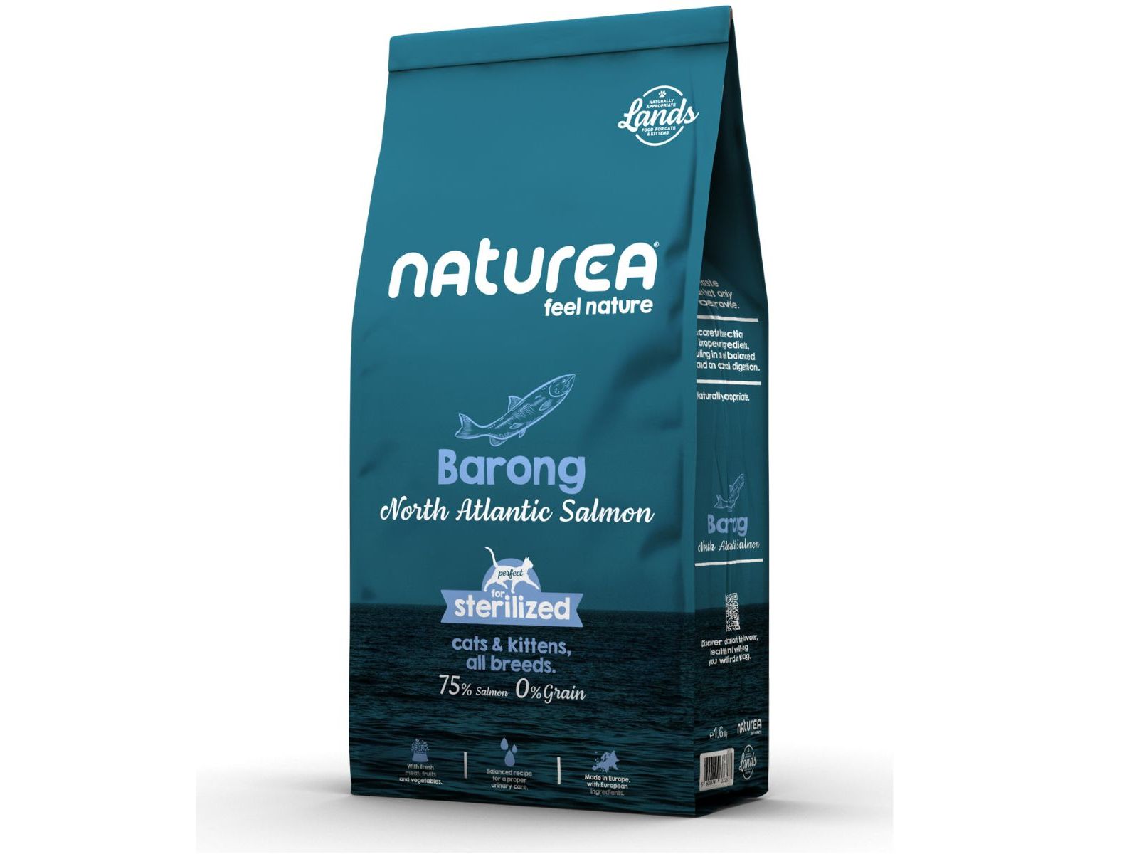 RAÇÃO PARA GATO E GATINHOS NATUREA BARONG SALMÃO 350G