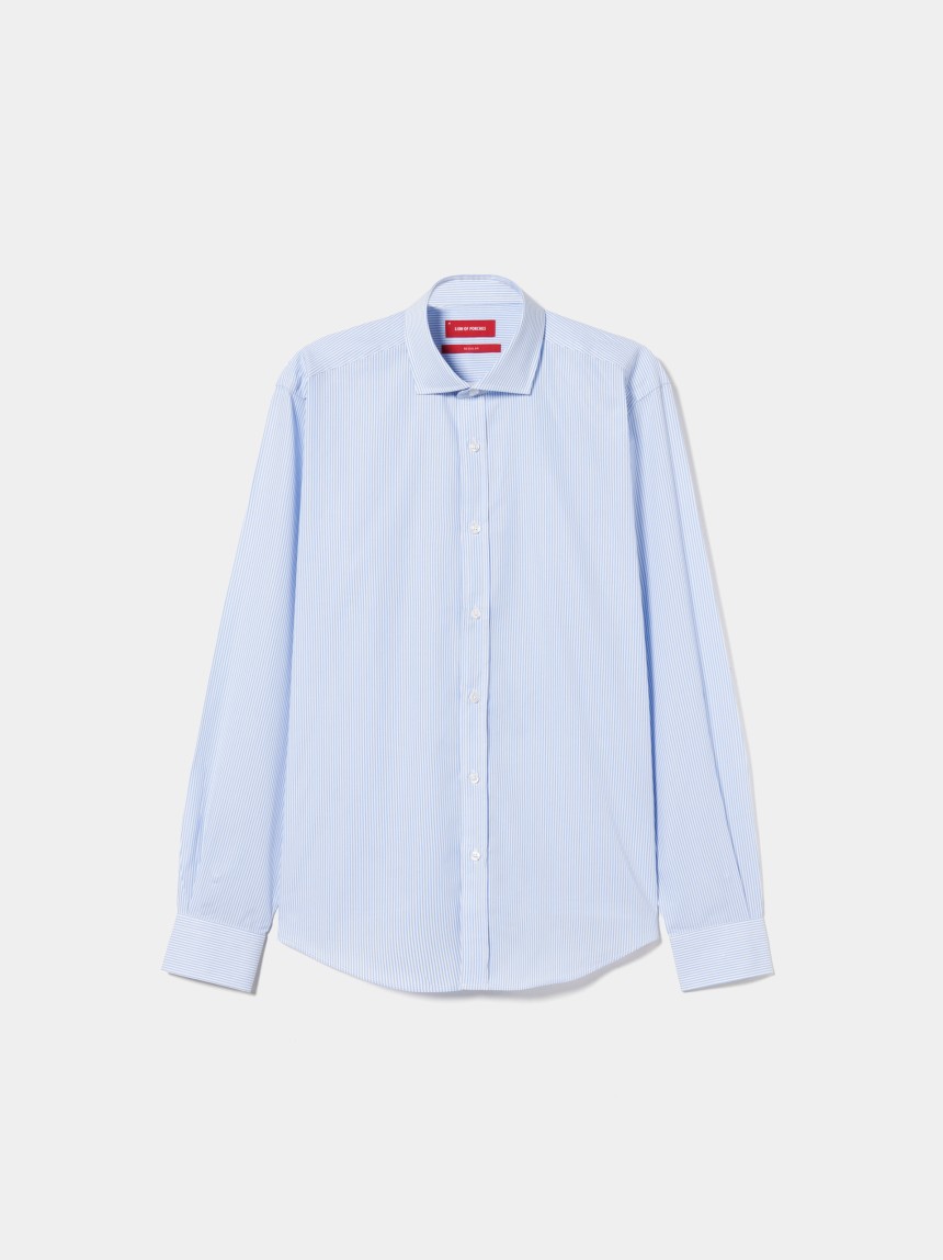 Camisa regular fit às riscas