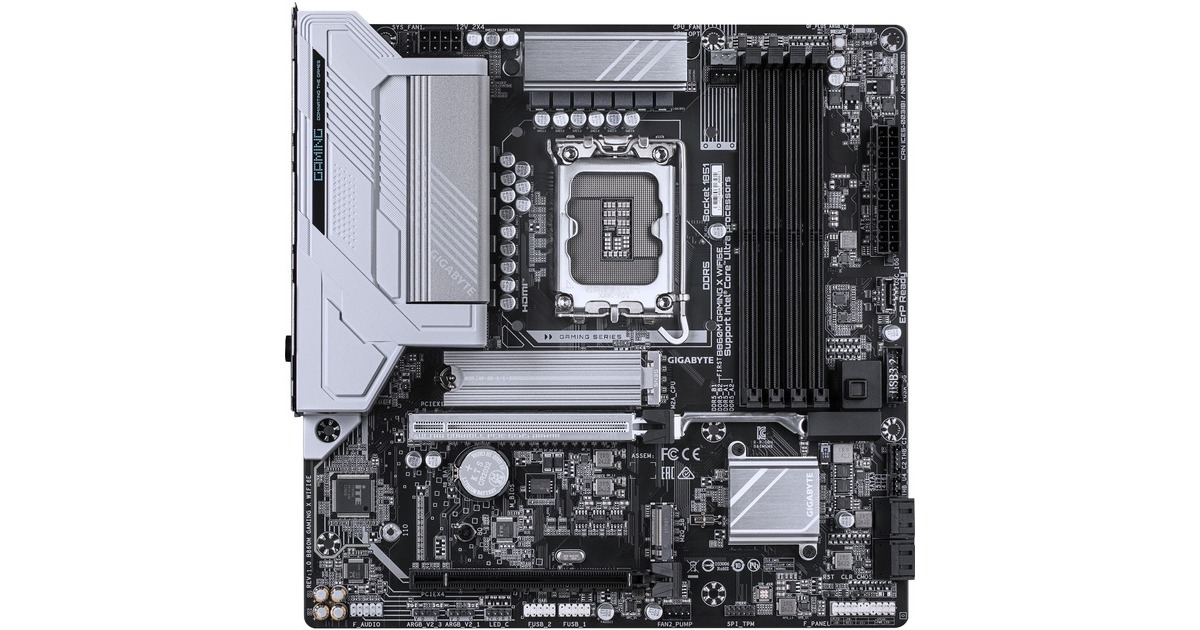 GIGABYTEB860M GAMING X WIFI6E socket 1851 moederbord  (RAID, 2,5Gb-LAN, Wi-Fi 6E, BT, Sound, µATX)