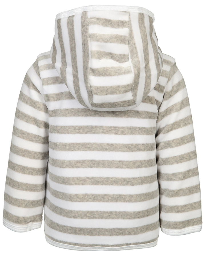 Nicki-Kapuzenjacke BASIC – BLOCKSTREIFEN in grau melange