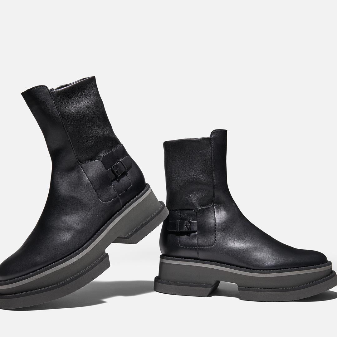 ANKLE BOOTS - BEY ankle boots, black calfskin || OUTLET