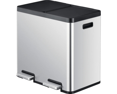 EKO Essential pedaalemmer, 2 compartimenten, 44 l, zilver