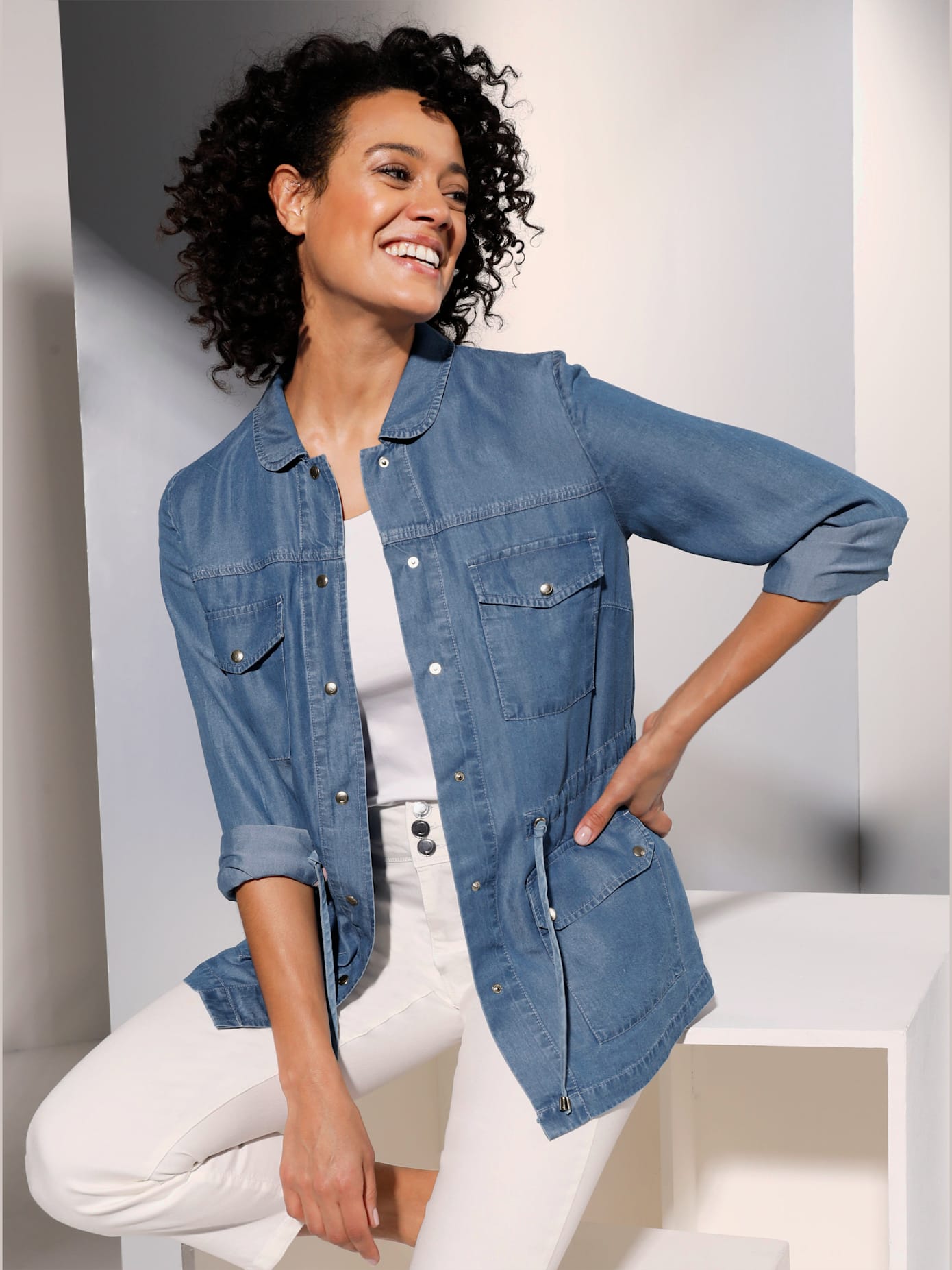 Blazer chemisier en lyocell pur lyocell