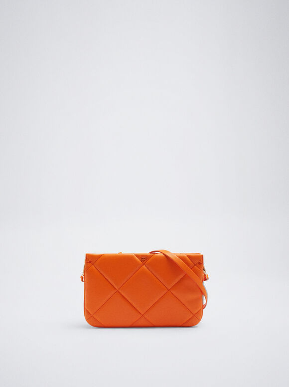 Bolsa transversal acolchoada - Laranja