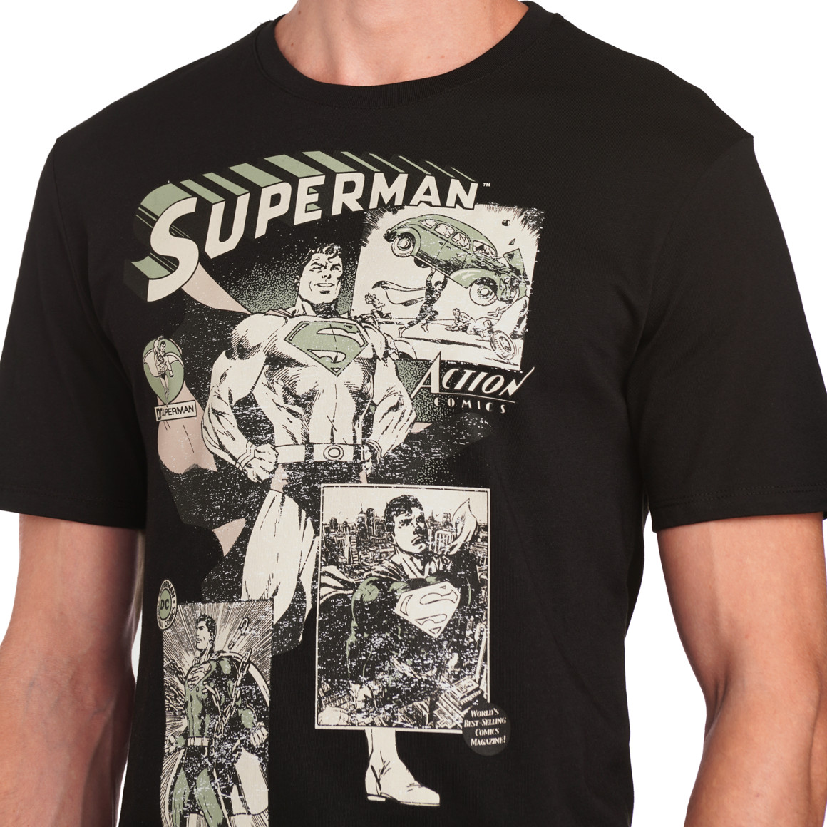 VanVaan Superman T-Shirt mit großem Print schwarz