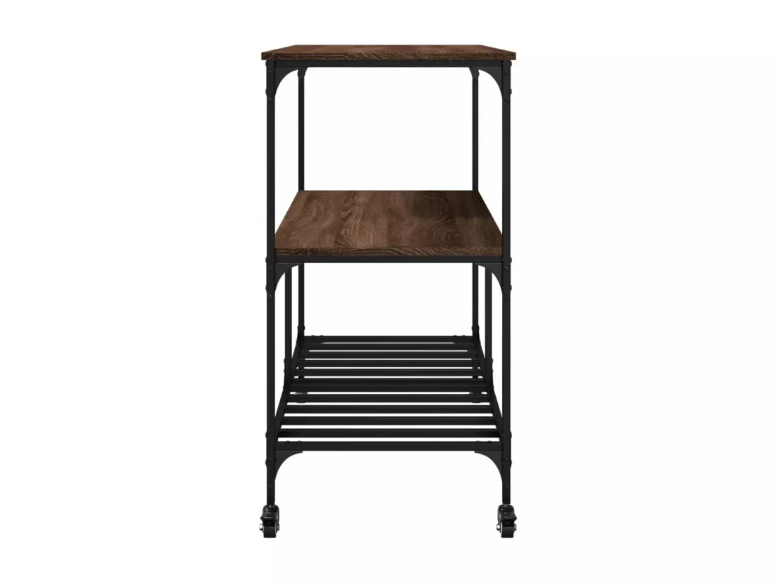 Chariot de cuisine chêne marron 100x50x95 cm bois d'ingénierie