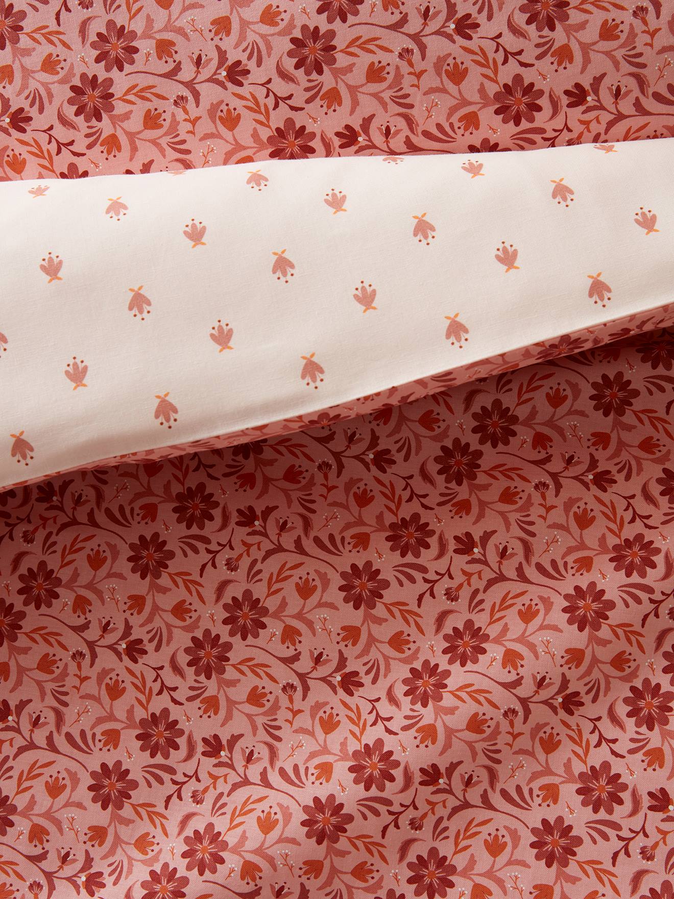 Capa de edredom infantil Happy Bohème, estampa rosa tamanho médio