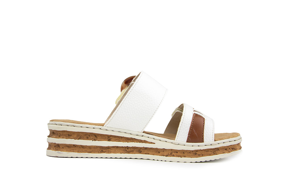 Rieker Slipper Bogota Weiss Nuss