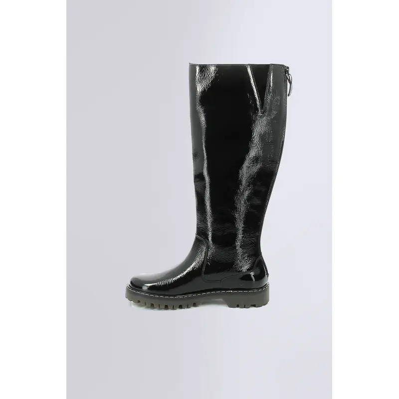 KICK DECKBOOT NOIR VERNIS BOTTES Cuir Femme