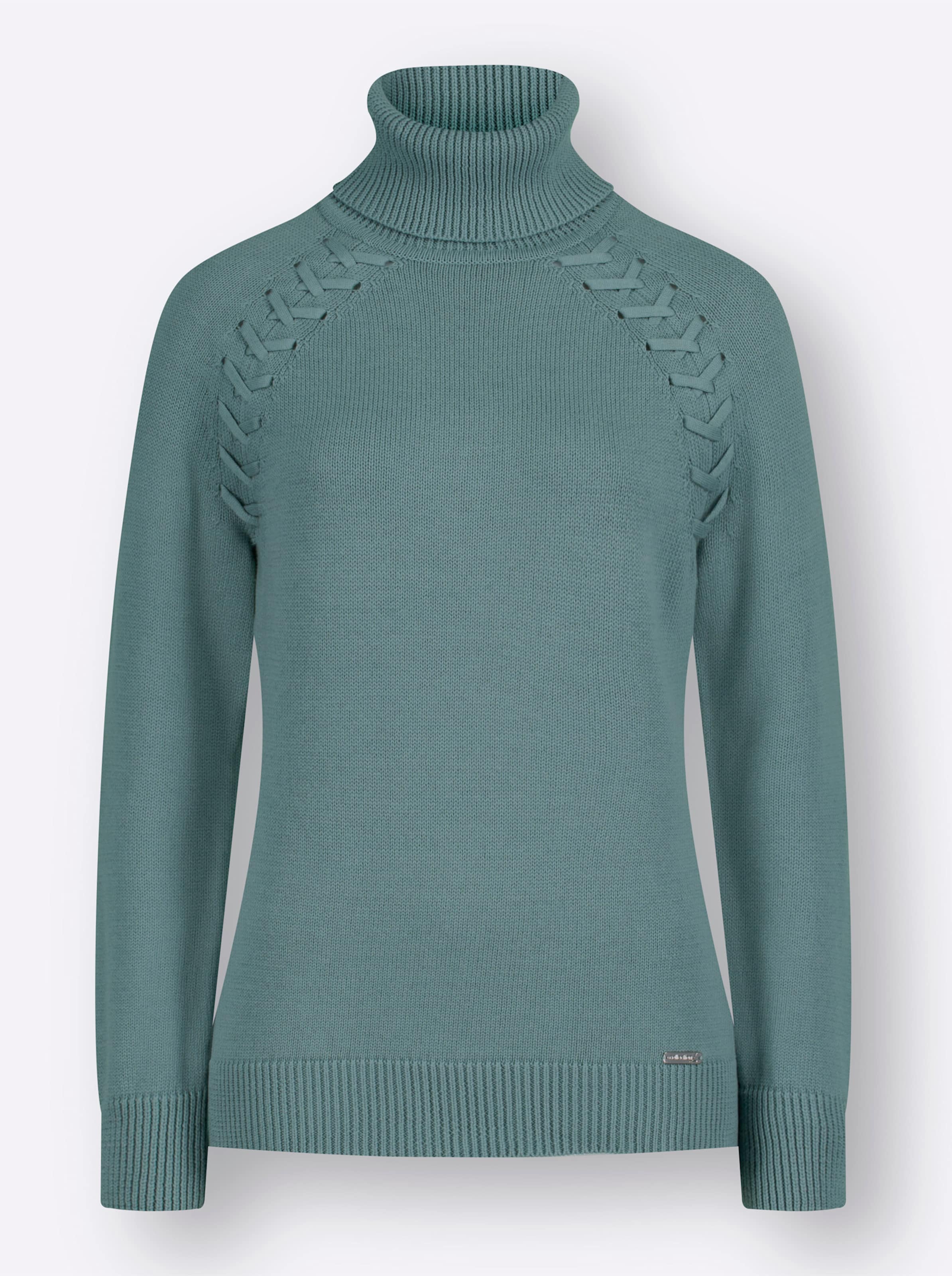 Rollkragenpullover in jade