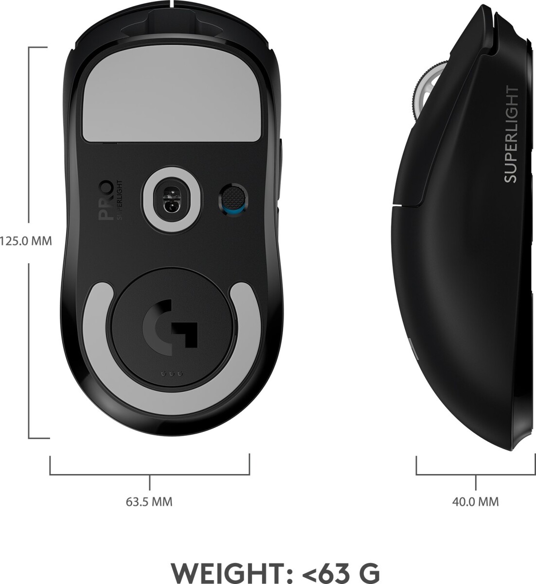 Logitech - G Pro X Superlight Trådløs Gaming Mus - Sort