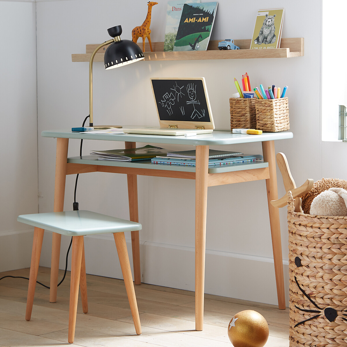 LA REDOUTE INTERIEURS<br>Mesa + sofá, estilo escolar, Jimi