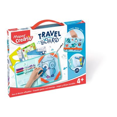 Maped Creativ Travel Board - Kit ardoise voyage animaux - jeux effaçables