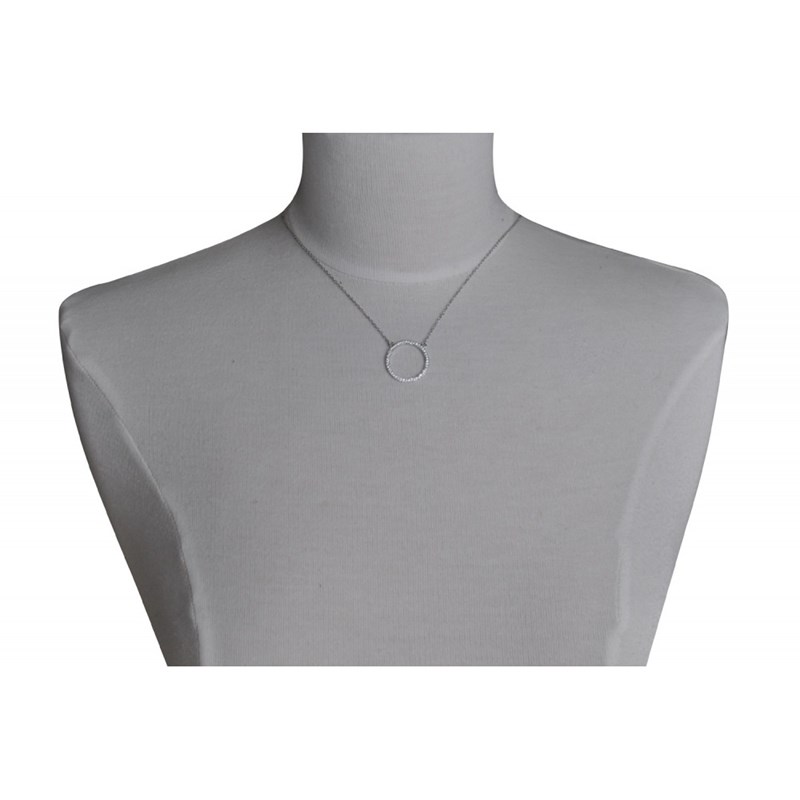 Collier Argent Rhodié Cercle de Strass