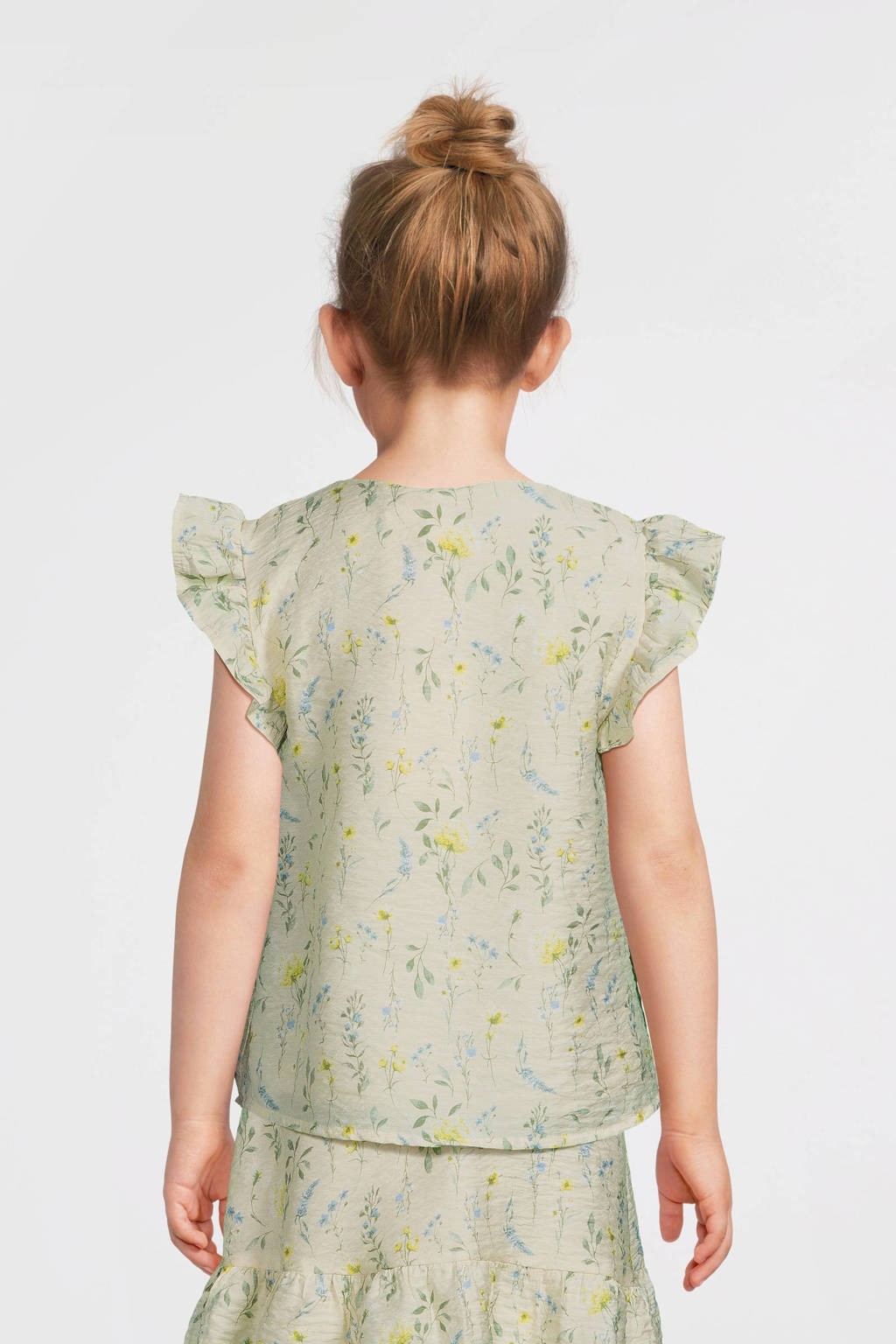 VERO MODA GIRL gebloemdetop VMJOSIE ecru/geel/groen