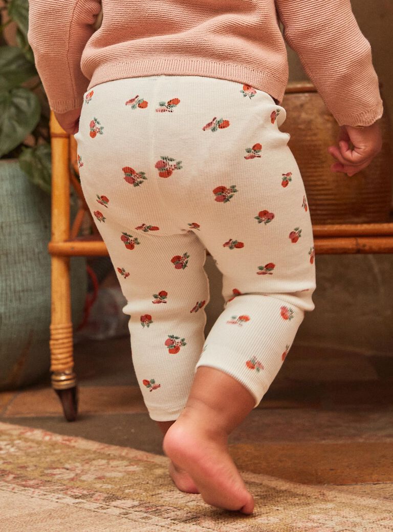 Legging vanille à imprimé fruits
