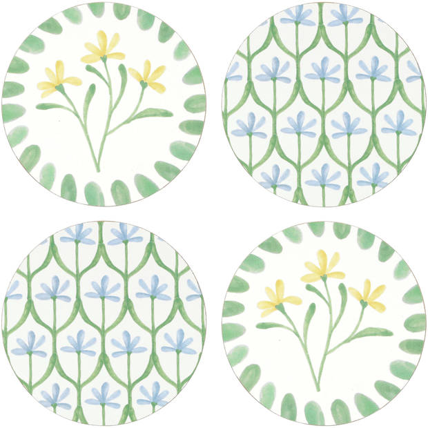 Blokker Soft Shades onderzetters kurk bloemen s/4