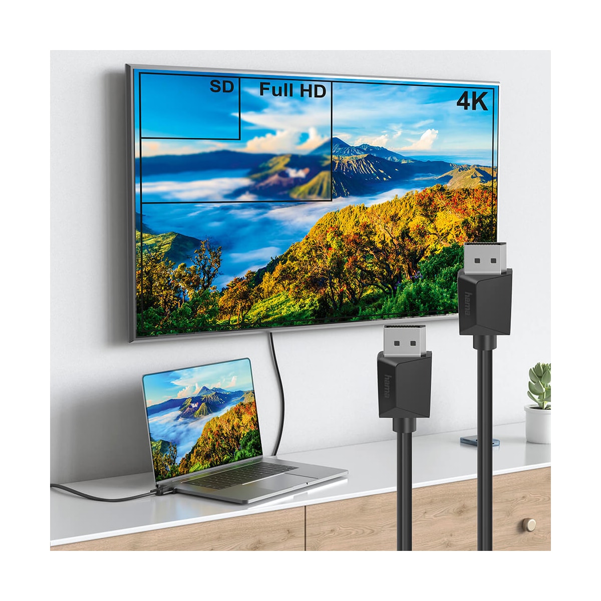 Kabel DisplayPort 1.2 Ultra-HD 4K 1.5m Svart