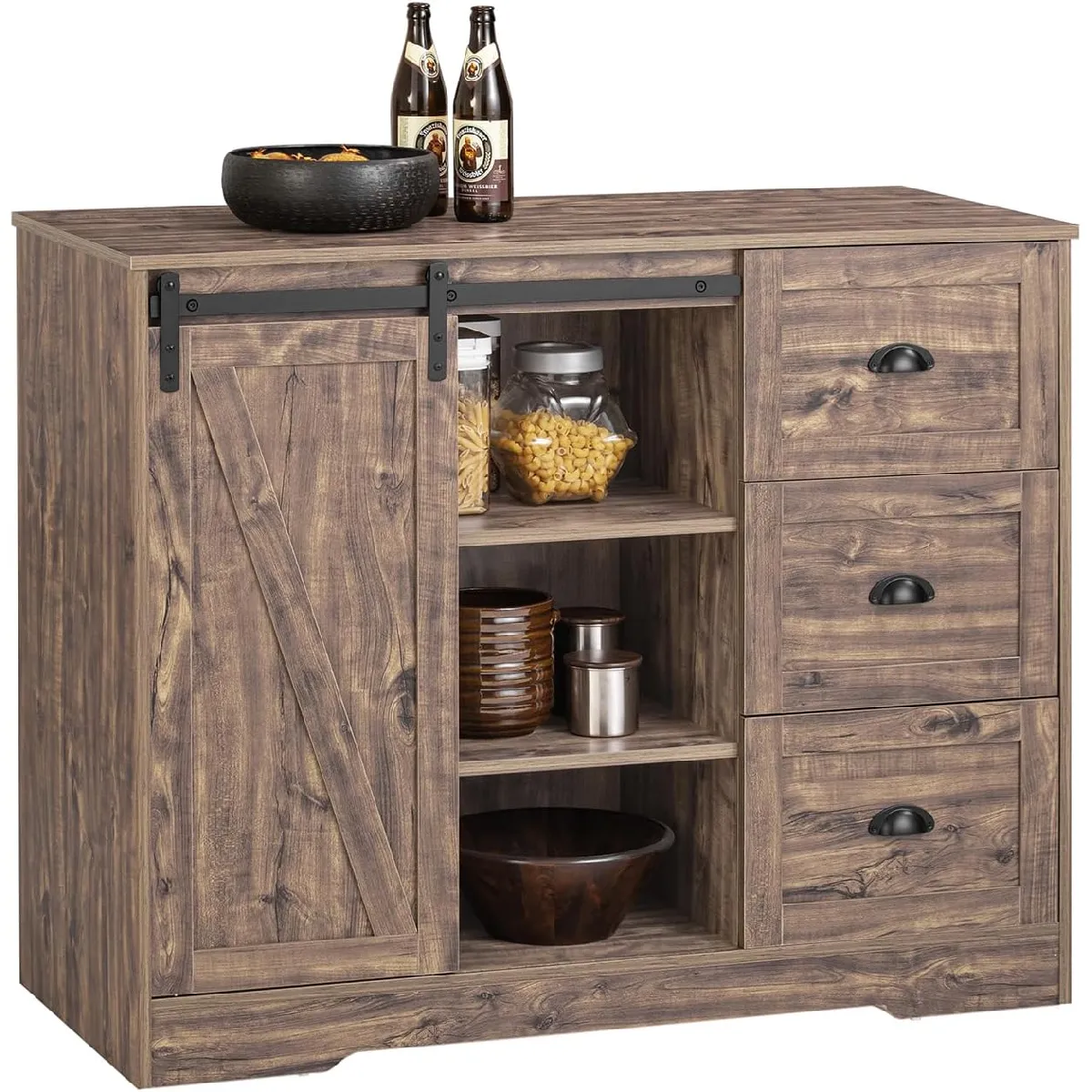 SoBuy Îlot Central Mange-Debout KNL08-N Vintage Marron