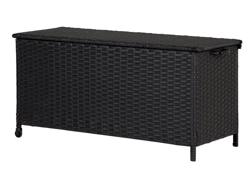 COCON Gartenbox Victoria, 133 x 63 x 45 cm, Schwarz Kissenbox für Terrasse, Balkon oder Loggia