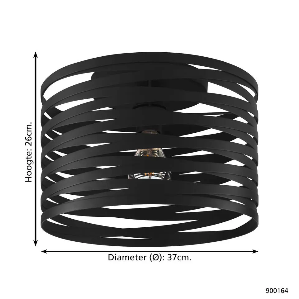 EGLO Cremella Plafondlamp - E27 - Ø 37 cm - Zwart