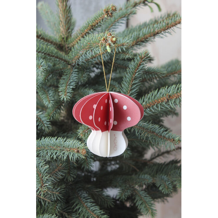 OYOY Living Design Julepaddehat Papirornament - Pak af 3 Red / white