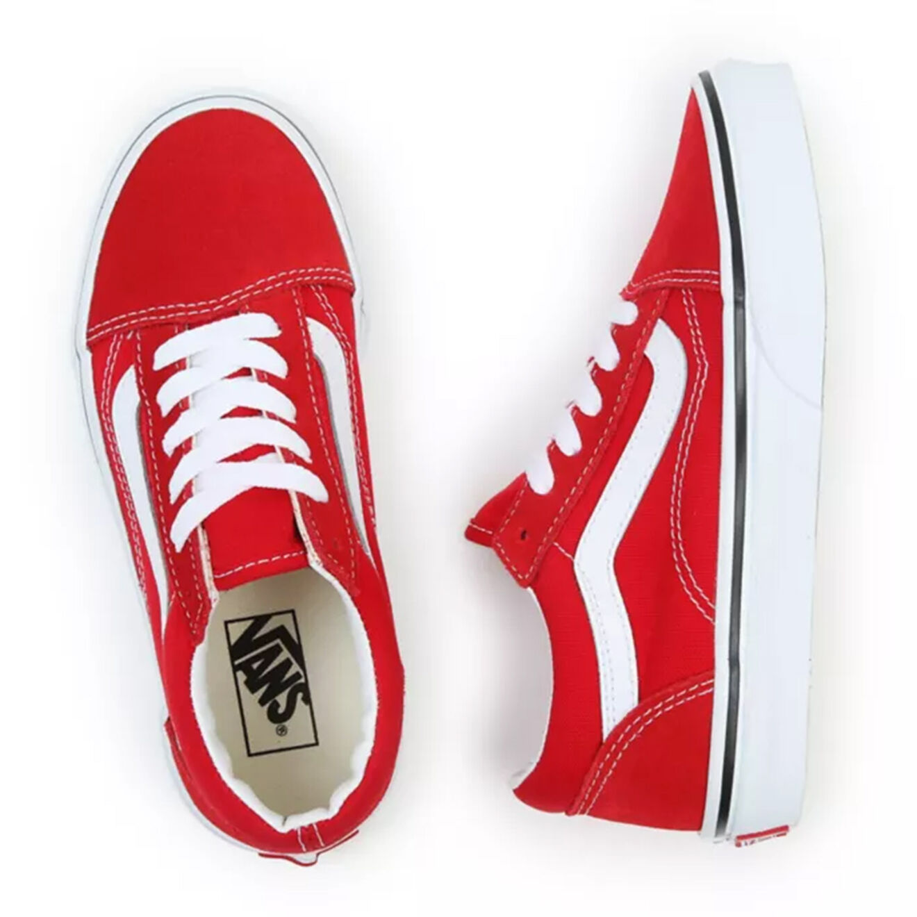 Vans Sneakers en Velours de Cuir & Textile UY Old Skool rouge