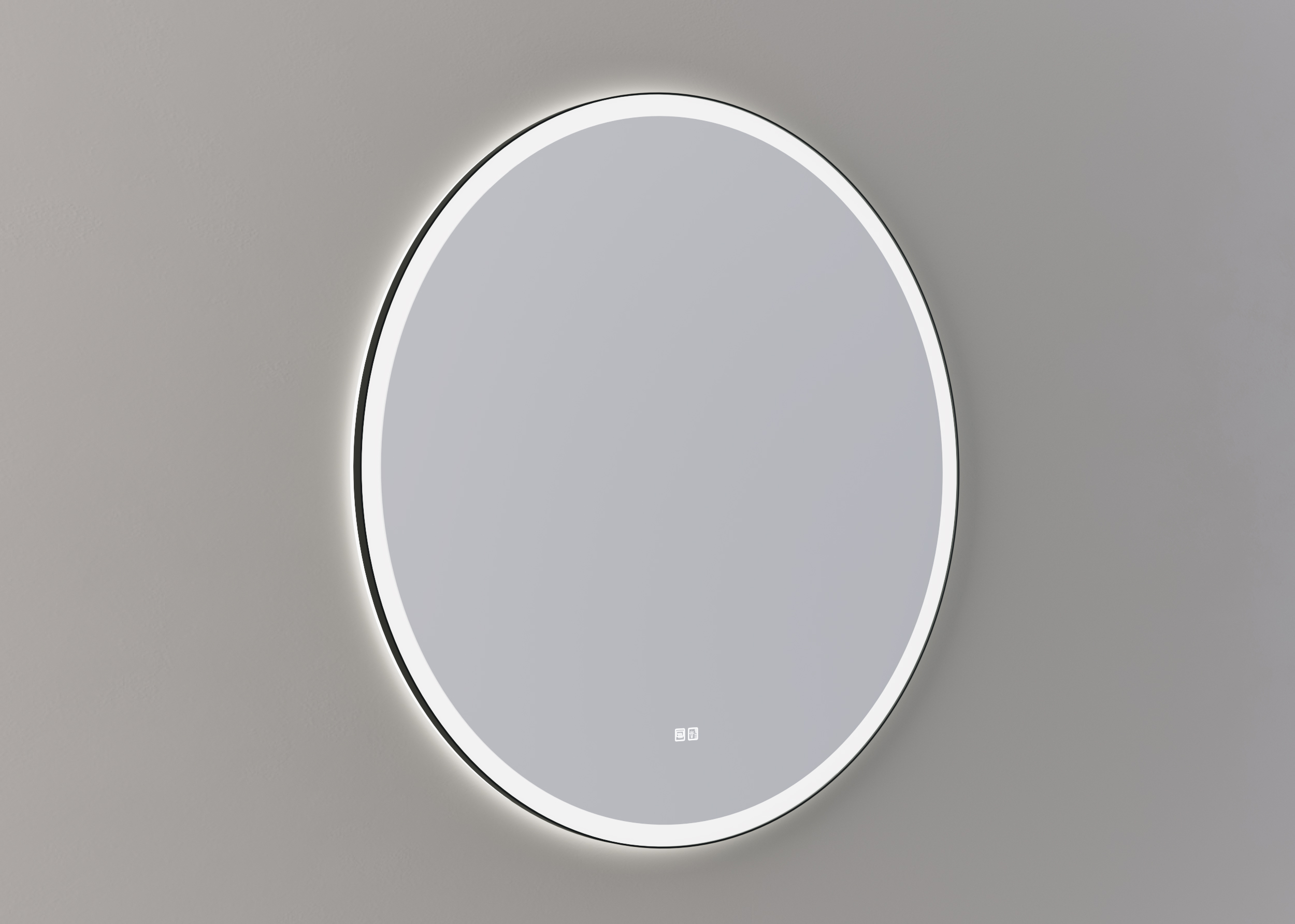 Thebalux M01 ronde spiegel 120cm met verlichting en verwarming mat zwart