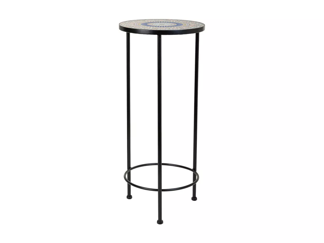 Ensemble de 3 supports en mosaïque et métal noirs