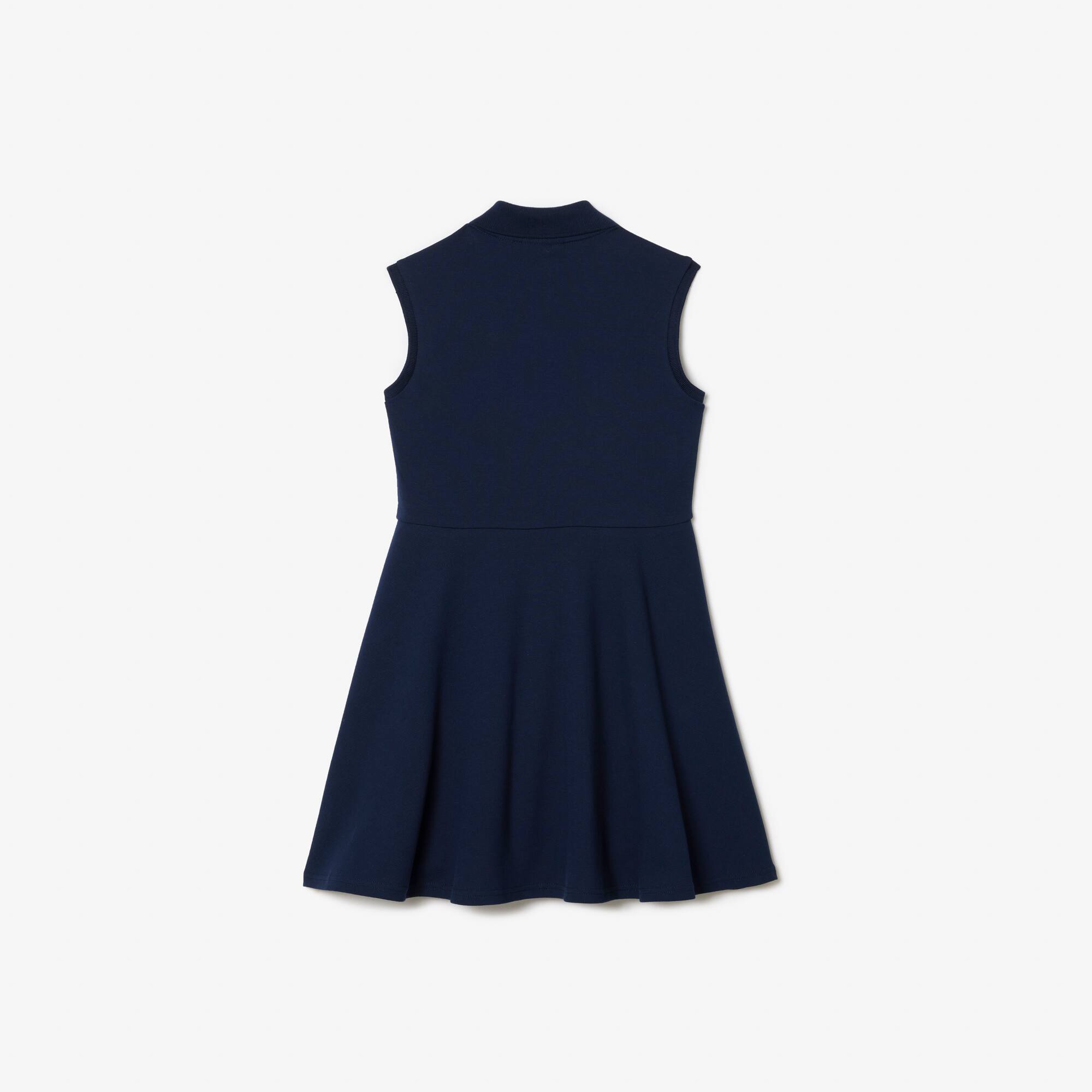 Mädchen LACOSTE Polokleid tailliert und ausgestellt, aus Stretch-Piqué Hosen & Kleider - Blau - Lacoste - Mädchen