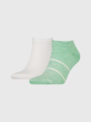 Pacote com 2 pares de meias esportivas listradas mescladas