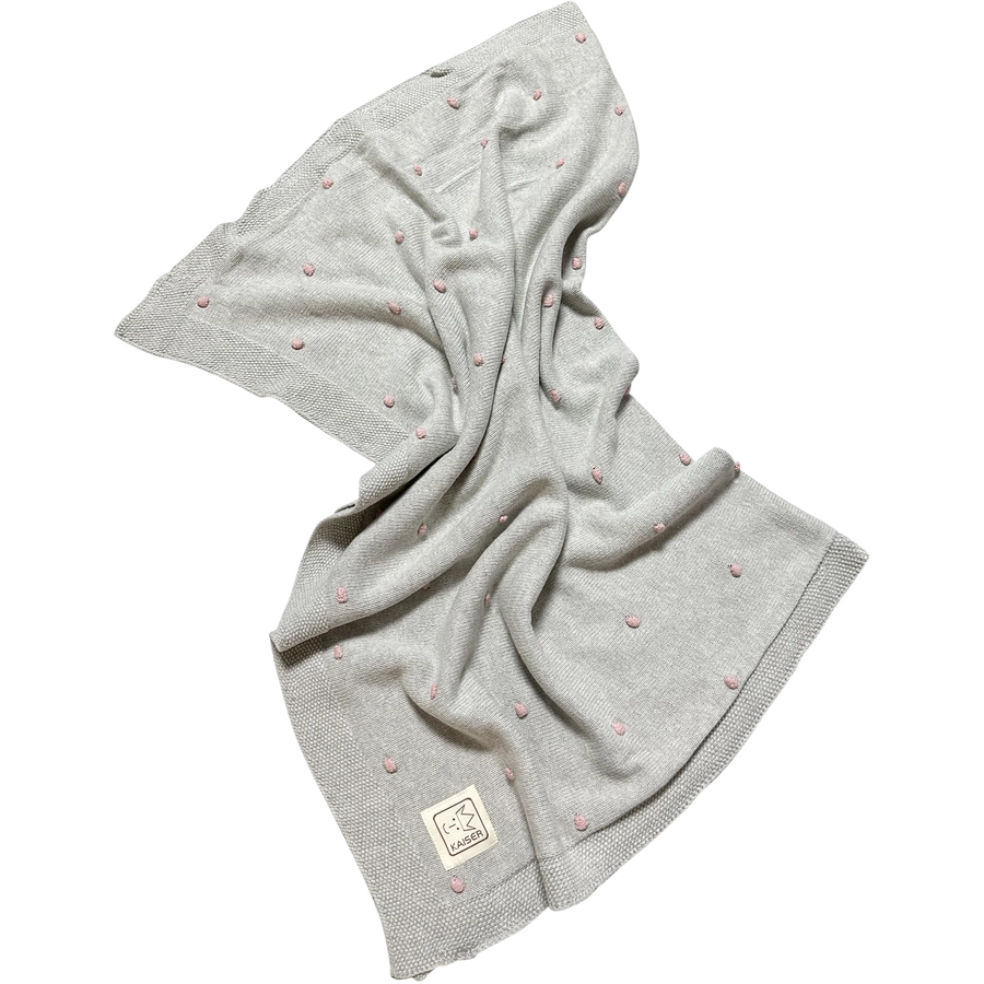 Kaiser Babydecke KNOTS organic cotton light greyknots rose