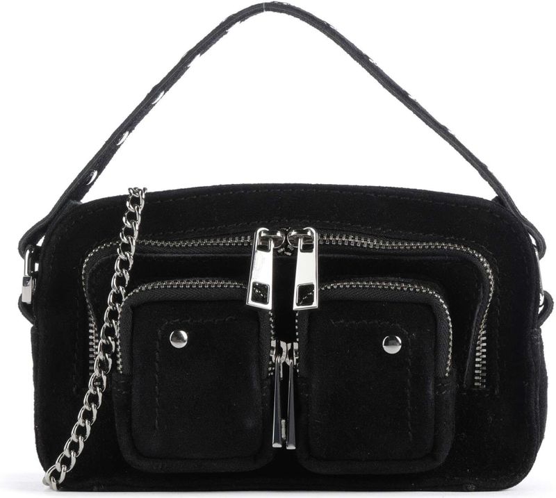 Núnoo Suede Crossbody tas zwart